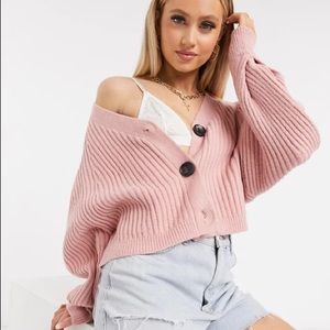 Pink Button-up Cardigan
